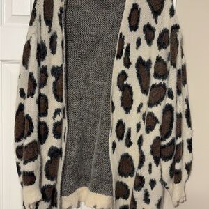 Umgee Brown and Black Leopard Cardigan